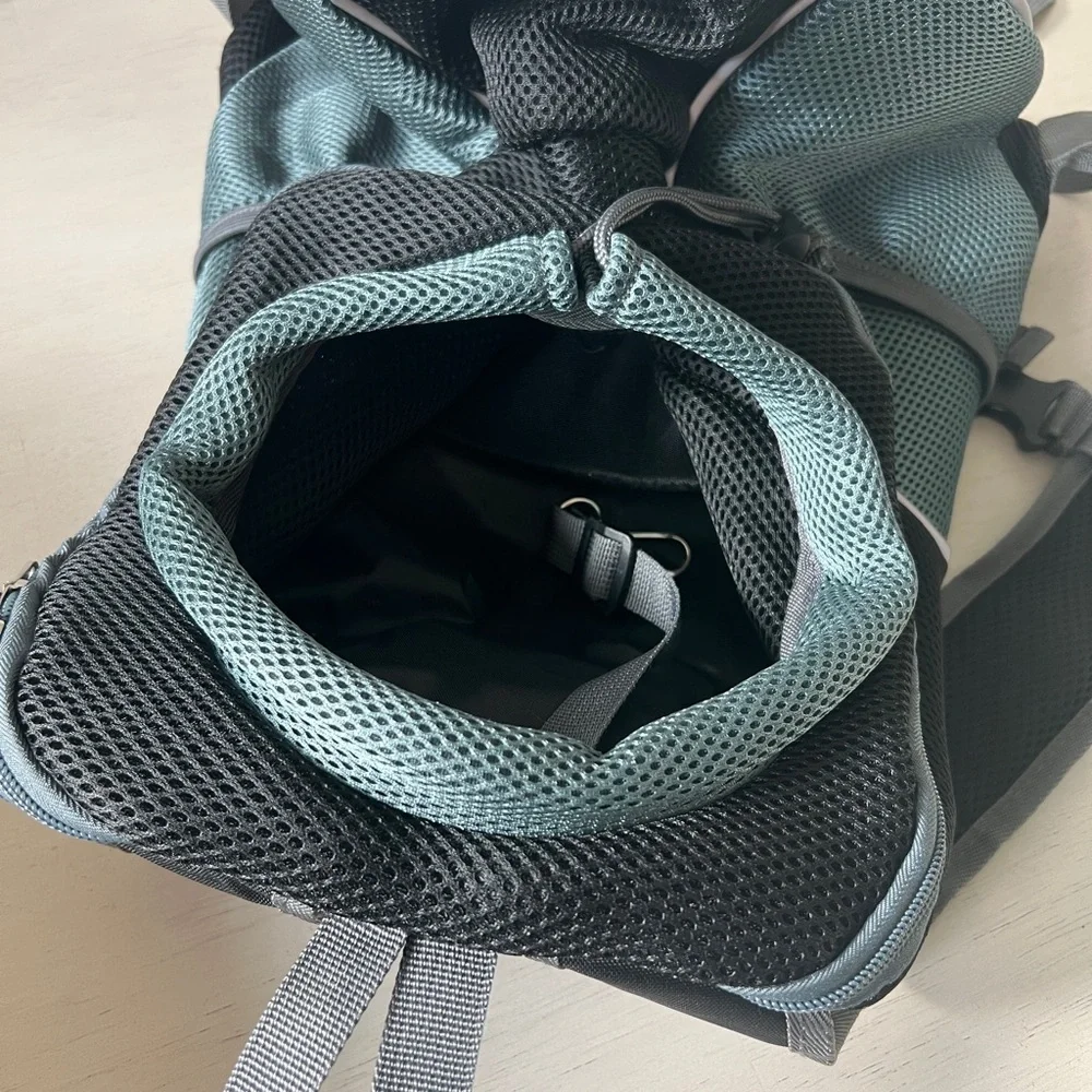 YUDODO Pet Dog Sling Carrier Breathable Mesh Travel Safe Bag Gray Teal NEW